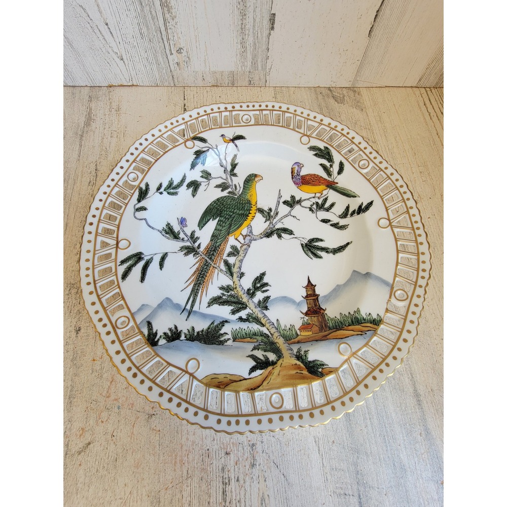 Chelsea house parrot bird vintage plate art unique home decor collectible